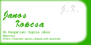 janos kopcsa business card